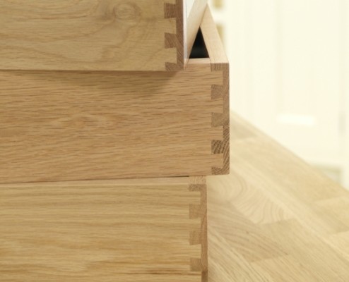 Oak dovetailed drawer boxes