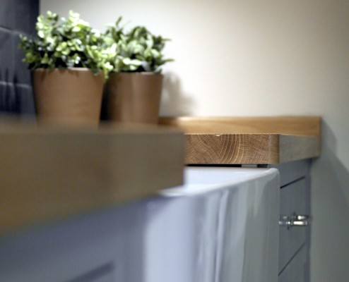 Solid oak kitchen worktop